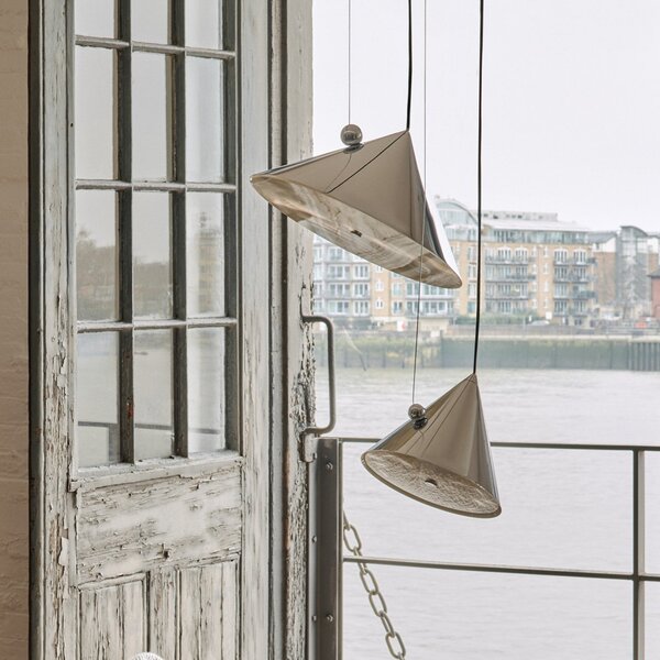 Lampada a sospensione Tom Dixon, Pose, dimmerabile, Metallizzato, Soggiorno, Metallo, Design