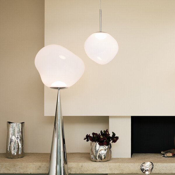 Lampada a sospensione Tom Dixon, Melt, dimmerabile, Bianco, Soggiorno, Plastica, Design