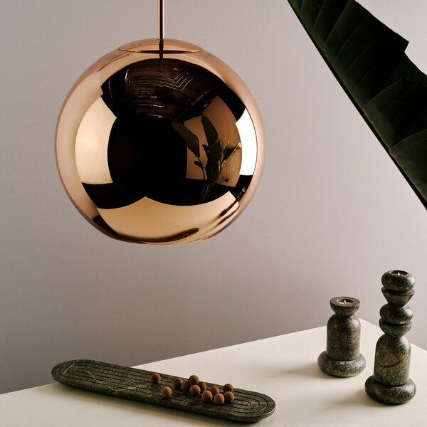 Lampada a sospensione Tom Dixon, Copper Round, dimmerabile, Rame, Soggiorno, Plastica, Design