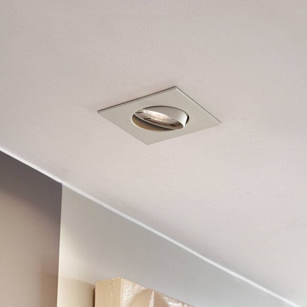 PRIOS Luci da incasso Fibur, beige, 9 cm, GU10, confezione 10 Fibur PRIOS, dimmerabile, Crema / Ambra, Soggiorno / Sala da pranzo, Metallo, Moderno
