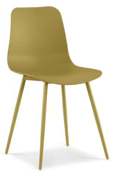 Sedia In Polipropilene Struttura in Metallo Modello COVER Dimensioni 50x58x h 85 cm colore Senape