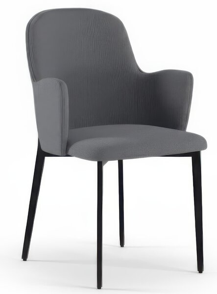 Poltroncina Imbottita, forme morbide tessuto easy-clean, SOPHIA Dimensioni 53,5x62,5x h 80 cm colore colore Grigio Chiaro