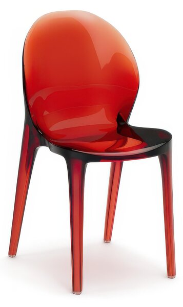 Sedia In Policarbonato e Struttura, resistentissima RUBY Dimensioni 42,5x53x h 82,5 cm peso 5 kg colore Rosso
