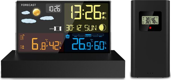 Stazione meteorologica Berdsen BD-912 con display, colore nero