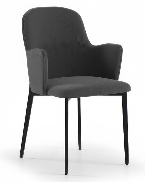 Poltroncina Imbottita, forme morbide tessuto easy-clean, SOPHIA Dimensioni 53,5x62,5x h 80 cm colore colore Grigio Scuro