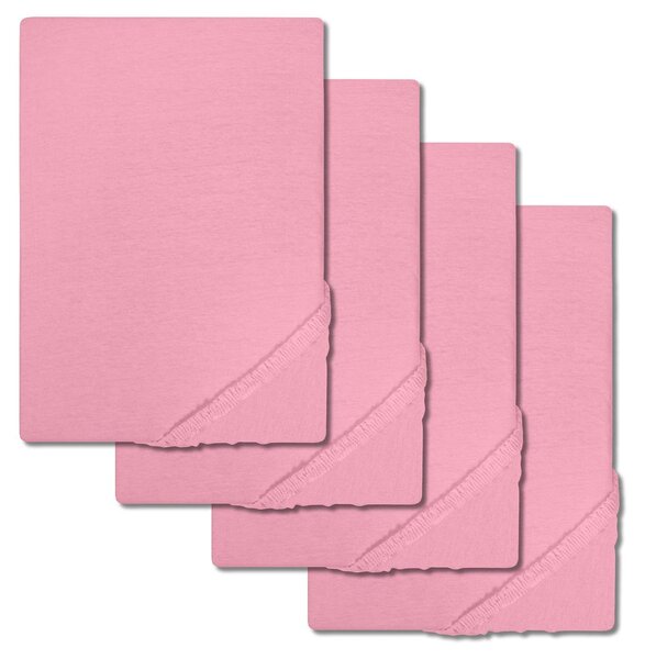Set di 4 lenzuola con angoli Setex REFIBRA in finissimo cotone, rosa, 200 x 200 cm