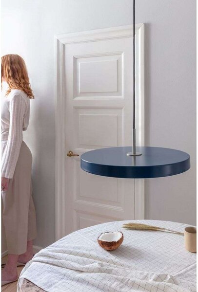 Asteria Lampada a Sospensione Mini Petrol Blue/Steel Top
