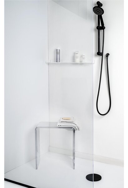 Sgabello In Plexiglass spessore 15 mm 100x100 CLIO SGABELLO PLISSE' Dimensioni 41x22x h46 cm portata max 80 kg colore trasparente
