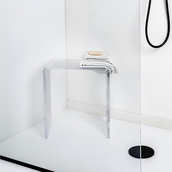 Sgabello In Plexiglass spessore 15 mm 100x100 CLIO SGABELLO PLISSE' Dimensioni 41x22x h46 cm portata max 80 kg colore trasparente