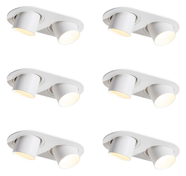 Set di 6 faretti da incasso bianchi GU10 35mm orientabili 2 luci - Installa