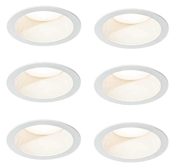 Set di 6 faretti da incasso bianchi con LED 3000K-5000K - Elias