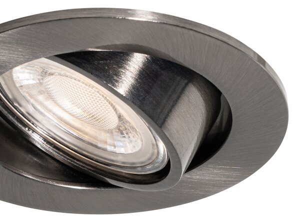 Set di 6 faretti da incasso moderni color canna di fucile GU10 50mm rotondi orientabili - Cisco