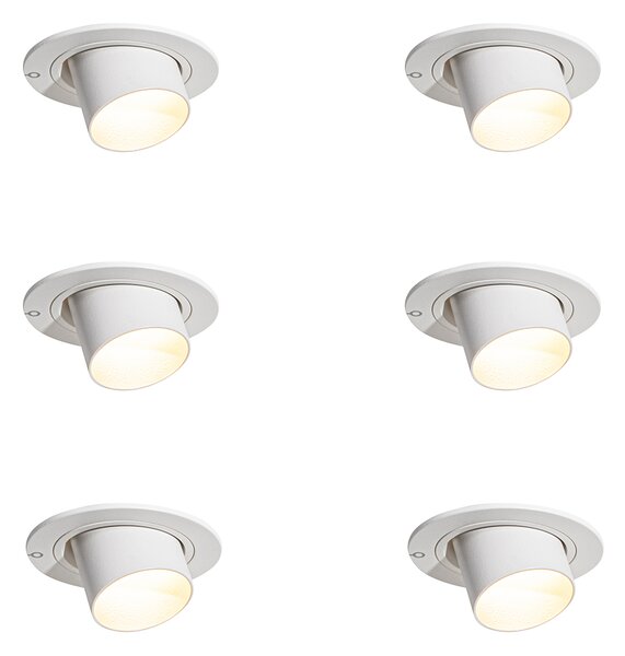 Set di 6 faretti da incasso bianchi GU10 35mm rotondi inclinabili - Installa
