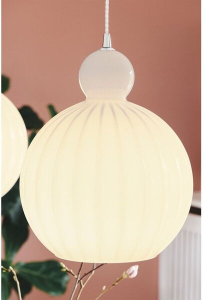 Lampada a sospensione Halo Design, Bianco, Sala da pranzo, Vetro