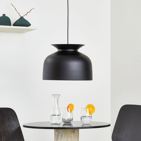 Lampada a sospensione GUBI, Ronde, dimmerabile, Nero, Soggiorno, Metallo, Design