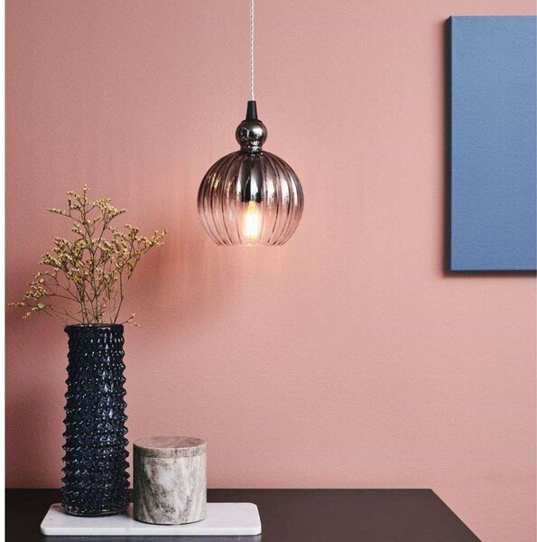 Lampada a sospensione Halo Design, Grigio, Sala da pranzo, Vetro