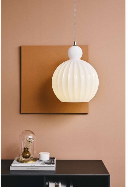Lampada a sospensione Halo Design, Bianco, Sala da pranzo, Vetro