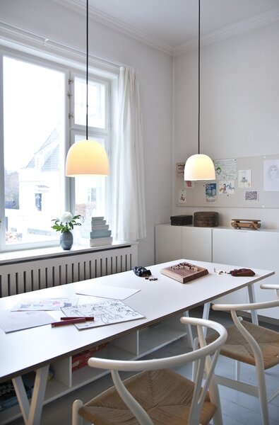 Lampada a sospensione Piet Hein, Bianco, Sala da pranzo, Vetro