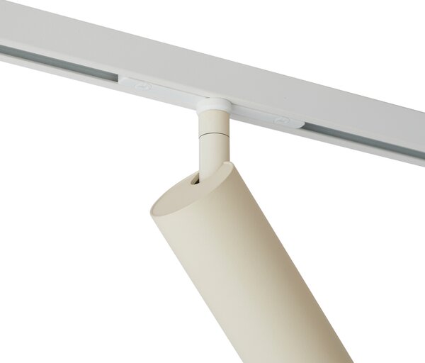 Faretto moderno beige e bianco per sistema a binario monofase GU10 35mm - Slimline Uzzy