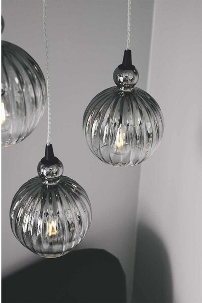 Lampada a sospensione Halo Design, Grigio, Sala da pranzo, Vetro