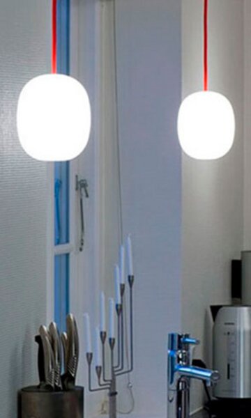 Lampada a sospensione Piet Hein, Bianco, Sala da pranzo, Vetro