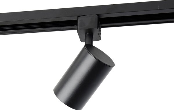 Sistema di illuminazione a binario moderno con 4 faretti nero 1 fase - Iconic Yade