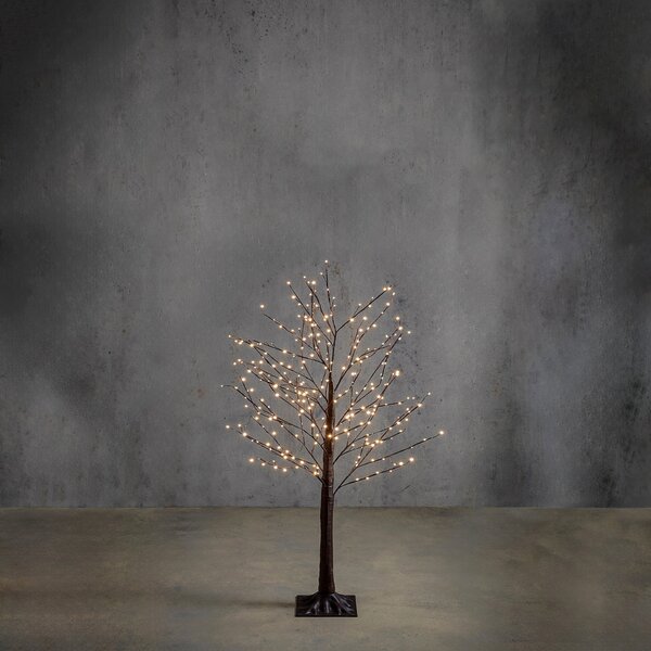 Lampada da terra natalizia albero marrone 120 cm con LED e timer IP44 - Ki