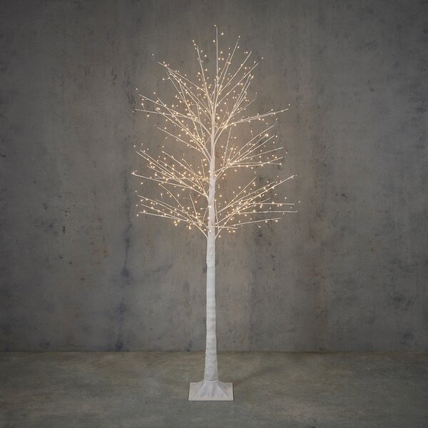 Albero di Natale luminoso da terra bianco 180 cm con LED e timer IP44 - Ki