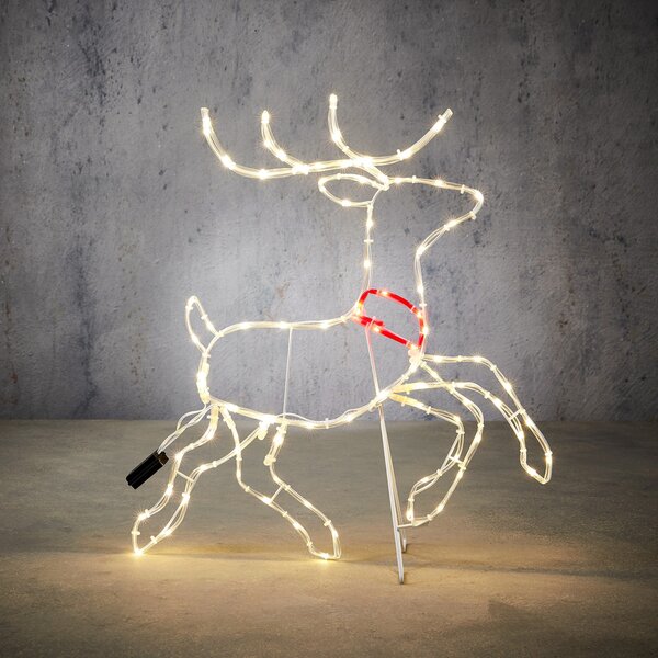 Lampada da terra natalizia Cervo 50cm Incl. LED con timer IP44 - Pax
