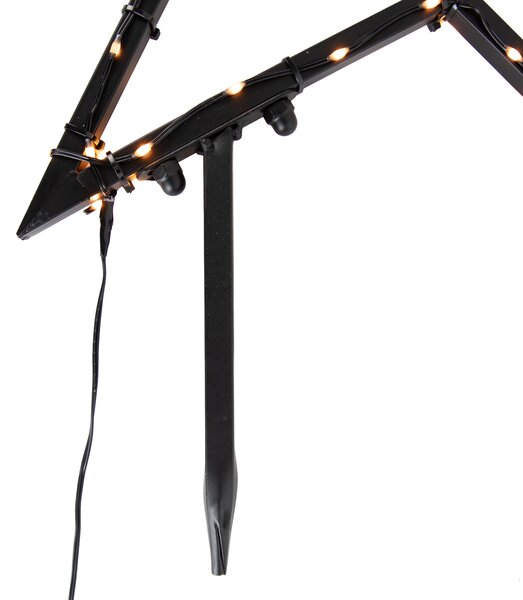 Faretto natalizio Stella di Natale nero 60 cm con LED IP44 - Kas