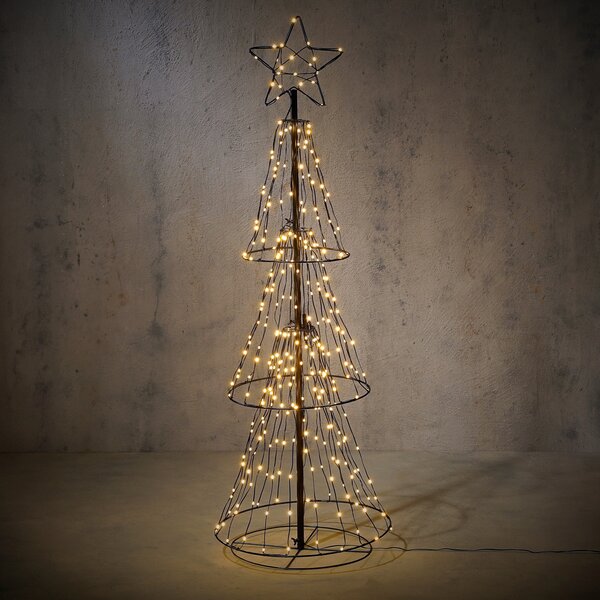 Lampada da terra natalizia albero nero 150 cm con LED e timer IP44 - Ugoku