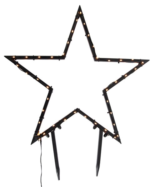 Faretto natalizio Stella di Natale nero 60 cm con LED IP44 - Kas