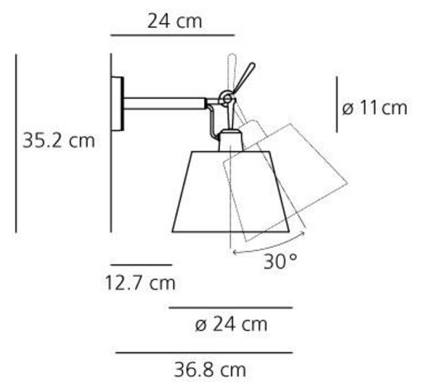 Applique da parete Artemide, dimmerabile, Grigio, Soggiorno, Alluminio