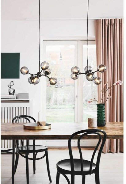 Lampada a sospensione Halo Design, Grigio, Sala da pranzo, Vetro