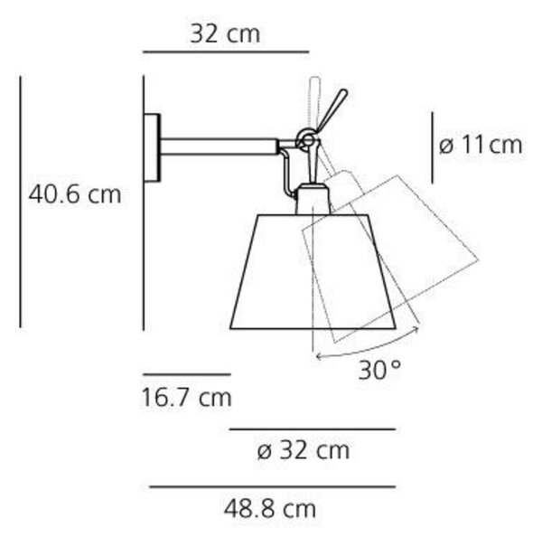 Applique da parete Artemide, dimmerabile, Beige, Soggiorno, Alluminio