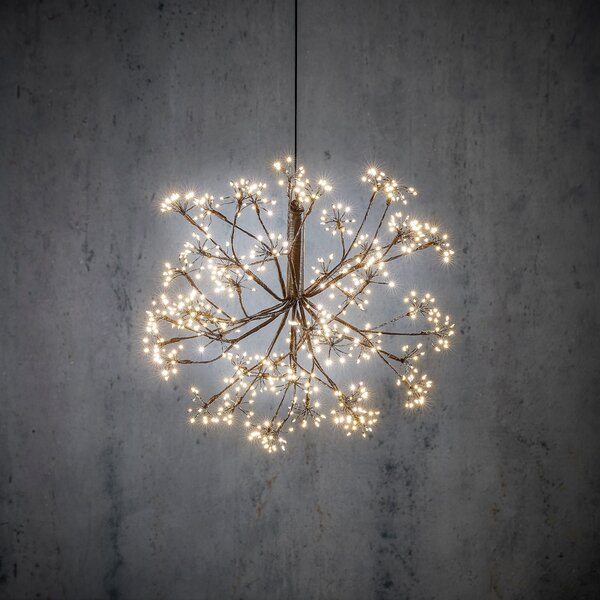 Lampada a sospensione natalizia a sfera nera 40 cm con LED e timer IP44 - Nobu
