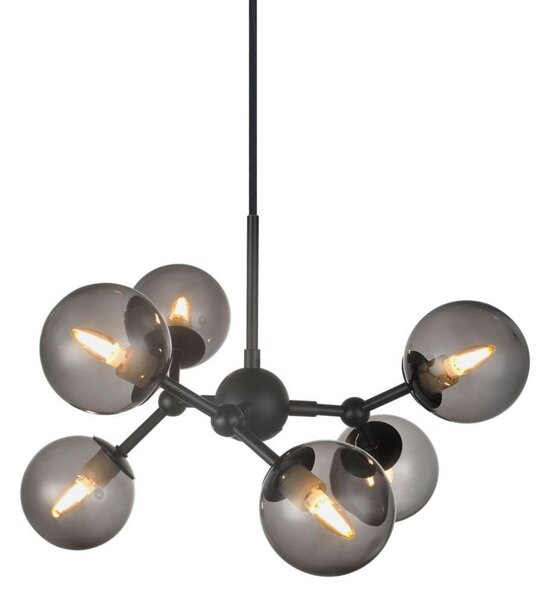 Lampada a sospensione Halo Design, Grigio, Sala da pranzo, Vetro