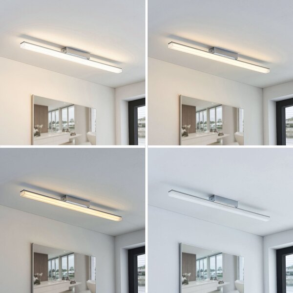 Plafoniera Lindby, Levke, dimmerabile, Metallizzato, Bagno, Plastica, Moderno