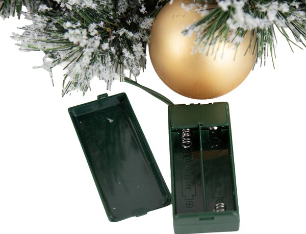 Ghirlanda natalizia bianca con oro 45 cm incl. LED con timer - Jack