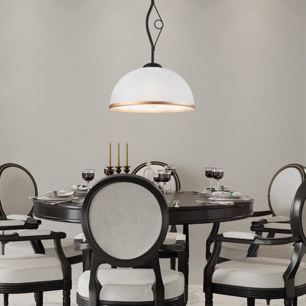 Lampadario a sospensione con supporto rigido RETRO 1xE27/60W/230V nero