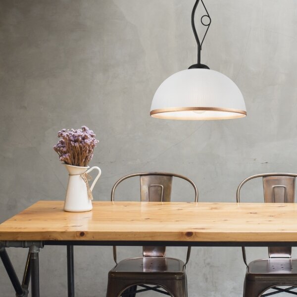 Lampadario a sospensione con supporto rigido RETRO 1xE27/60W/230V nero