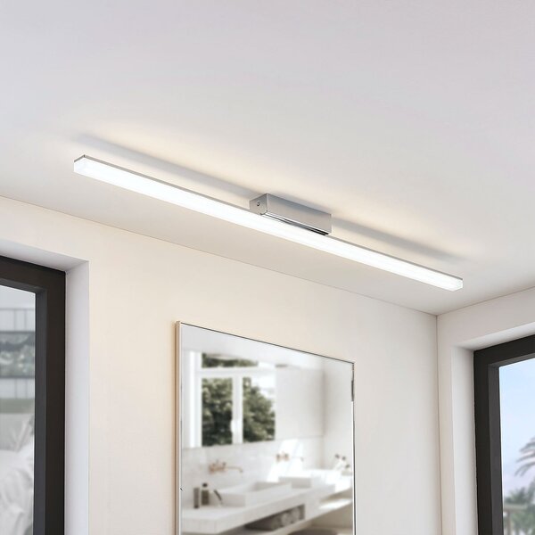 Plafoniera Lindby, Levke, dimmerabile, Bianco, Bagno, Plastica, Moderno