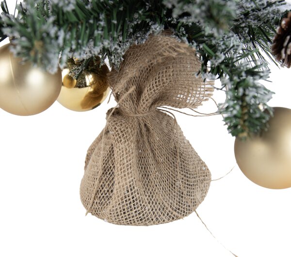 Albero di Natale bianco e oro 60 cm con LED e timer - Jack