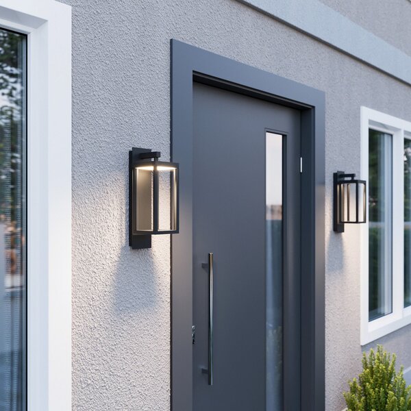 Lampade da esterno Lucande, Ferdinand, Grigio, Balcone, Vetro, Moderno