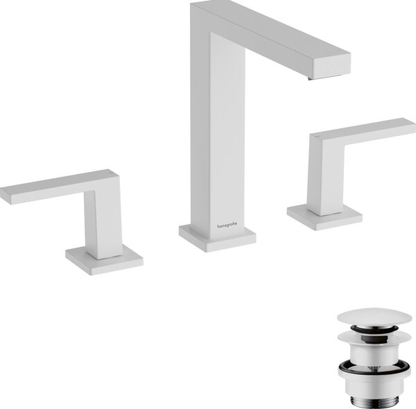 Hansgrohe Tecturis E Mélangeur lavabo 150, 3 trous, avec vidage Push-Open, saillie 158mm, EcoSmart+, 73030700, 73030700