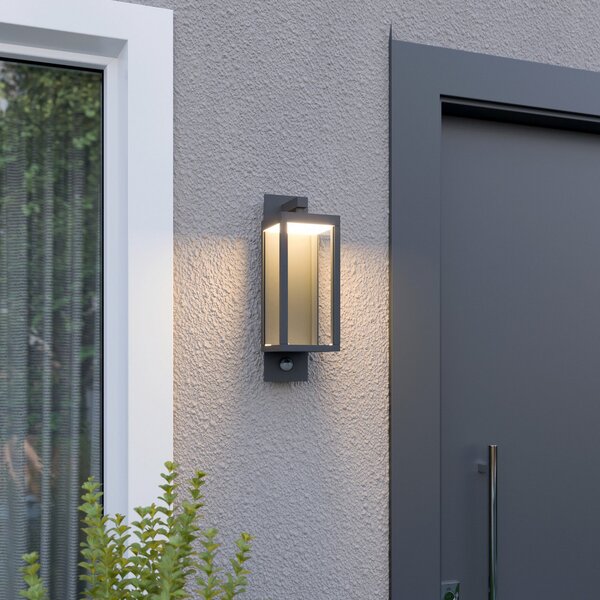 Lampade da esterno Lucande, Ferdinand, Grigio, Balcone, Vetro, Moderno