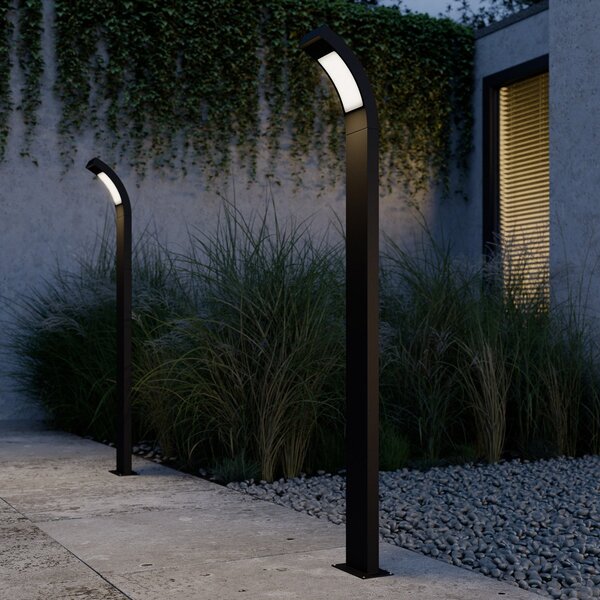 Lampade da esterno Lucande, Juvia, Nero, Balcone, Alluminio, Moderno