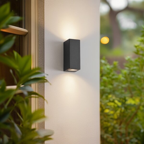 Lampade da esterno Lucande, Xava, Nero, Balcone, Metallo, Moderno