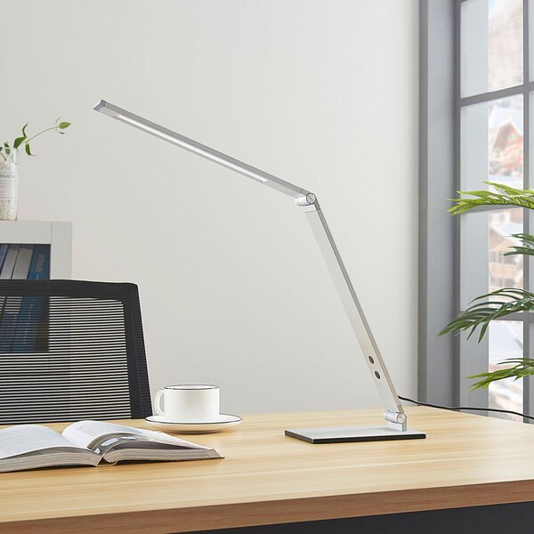 Lampade da tavolo Lucande, Nicano, dimmerabile, Metallizzato, Studio / Ufficio, Metallo, Moderno
