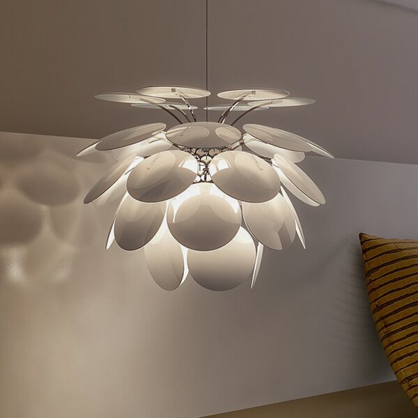 Lampada a sospensione MARSET, Discocó, dimmerabile, Bianco, Soggiorno, Plastica, Design